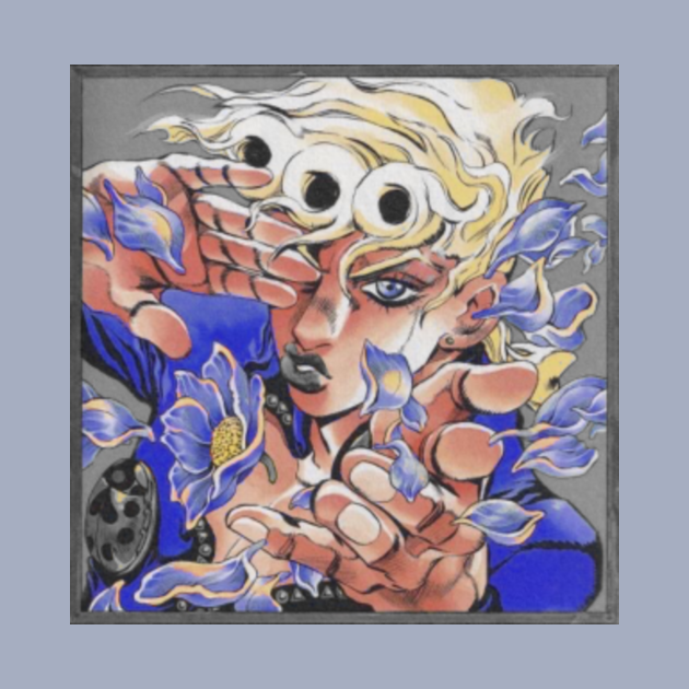 Giorno & Flower Petals Manga Panel Recolor (Black & Blue Variant