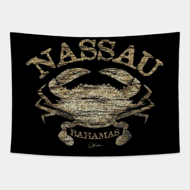 Nassau, Bahamas, Atlantic Blue Crab (Distressed) Tapestry by jcombs