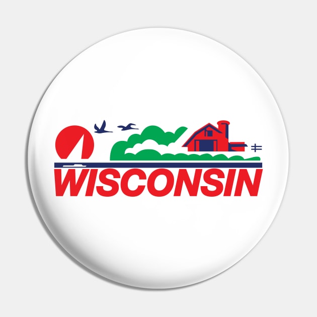 Wisconsin License Plate T-shirt Gift Pin by KevinWillms1