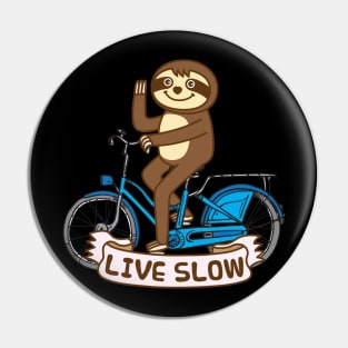 Sloth bicycle Pin