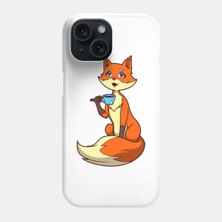 Fox drinking a cup of tea - Tea drinker Phone Case