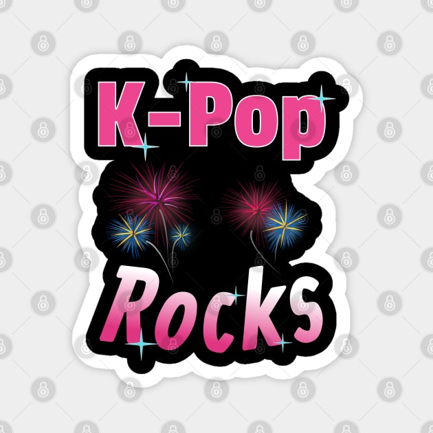 K-Pop Rocks with Fireworks and Stars Magnet by WhatTheKpop
