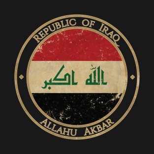 Vintage Republic of Iraq Asia Asian Flag T-Shirt