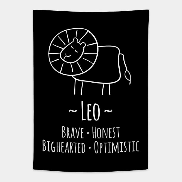 Leo Zodiac Sign Tapestry by HappyCatPrints