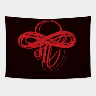 Marathi Text Spells Like English Pronoun ME  and the Meaning is I am. It is Combined with an Infinity Symbol to Express the thought that I am  Infinite, I am Universe. Colored in Neon Red Tapestry