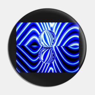 Crystal ball abstract blue and white Pin