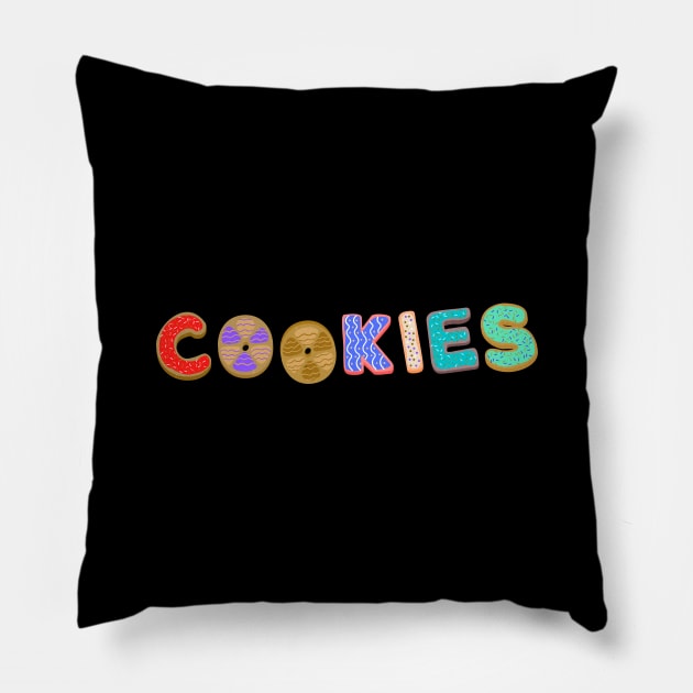 Christmas cookie shirt v1 Pillow by Just In Tee Shirts
