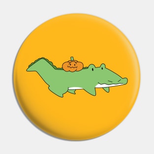 Halloween Pumpkin Alligator Pin