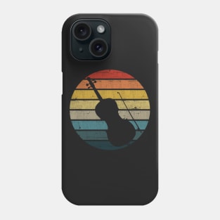 Cello Silhouette On A Distressed Retro Sunset design Phone Case