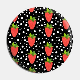 Red Strawberry Polka Dot Retro Style Pin