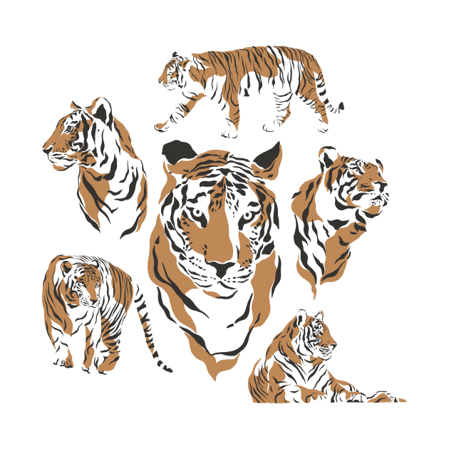 Minimalist Tigers by Pocketful of Prosey