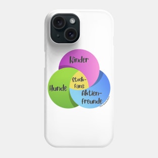 Venn-Diagramm Stock Fans Kinder Hunde Aktienfreunde Hunde Phone Case