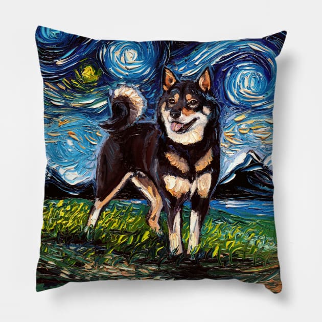 Black and Tan Shiba Inu Night Pillow by sagittariusgallery