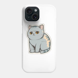 Charming British Short Hair Cat Sticker Phone Case