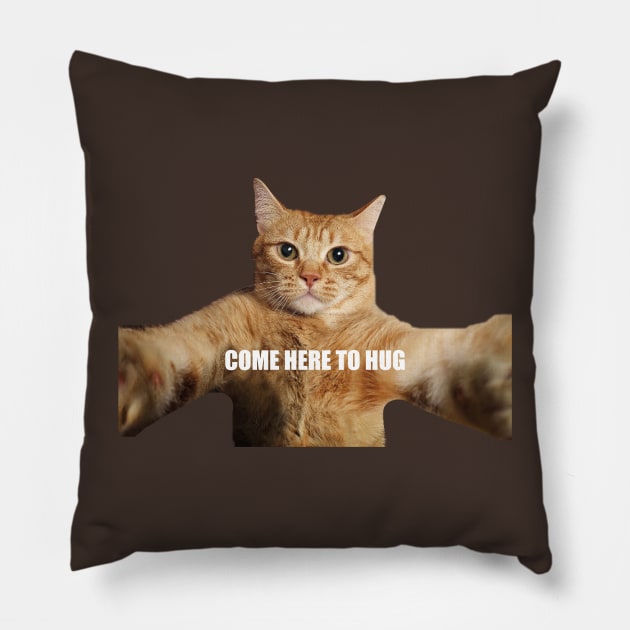Funny red cat extends his paws for a hug meme Pillow by KOTYA