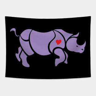 Purple Rhinoceros Gay Symbol Tapestry
