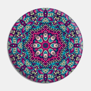 Colorful Indian Mexican Ethnic Oriental Rug Mandala Boho Pattern Pin