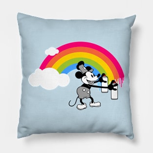 STEAMBOAT WILLIE - Graffiti rainbow Pillow