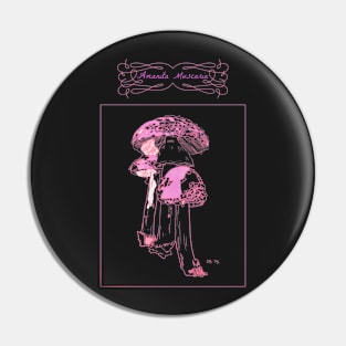 Pink Magic Mushroom Amanita Muscaria Pin