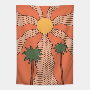 Psychedelic Palm Trees Tapestry