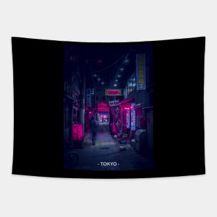 Tokyo Street Neon Synthwave Tapestry