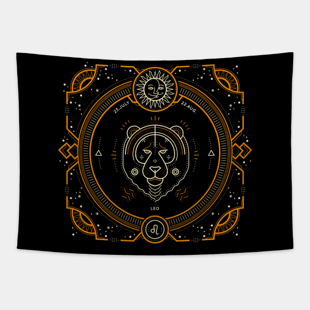 Leo Sacred Symbol Tapestry by DISOBEY