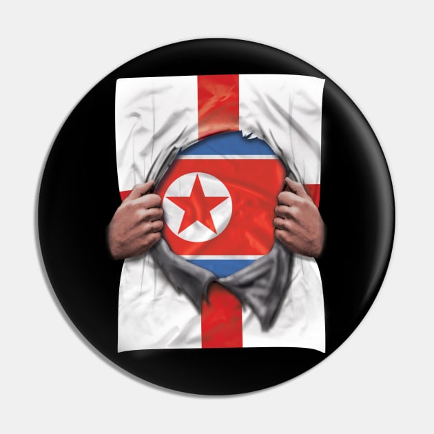 North Korea Flag English Flag Ripped - Gift for North Korean From North Korea Pin by Country Flags