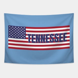 Tennessee State in American Flag Tapestry