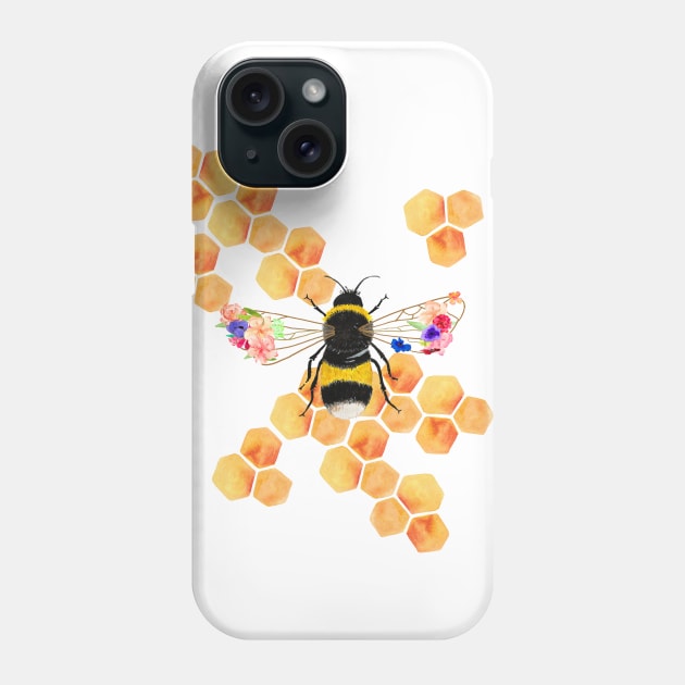 Floral Honeycomb Phone Case by AmayaBrydon