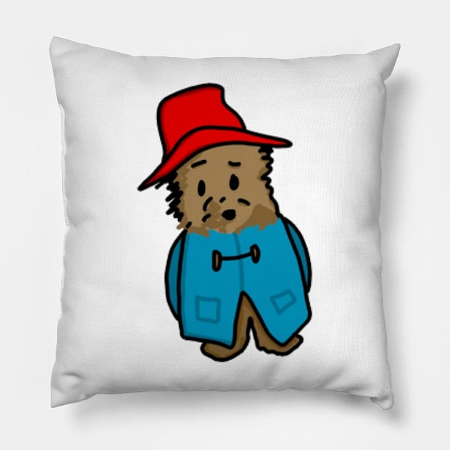 Bear in Hat (Front View) Pillow by AmaniZelaya