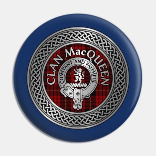 Clan MacQueen Crest & Tartan Knot Pin