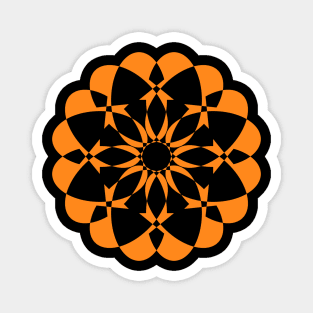 Simple Orange circular mandala Magnet