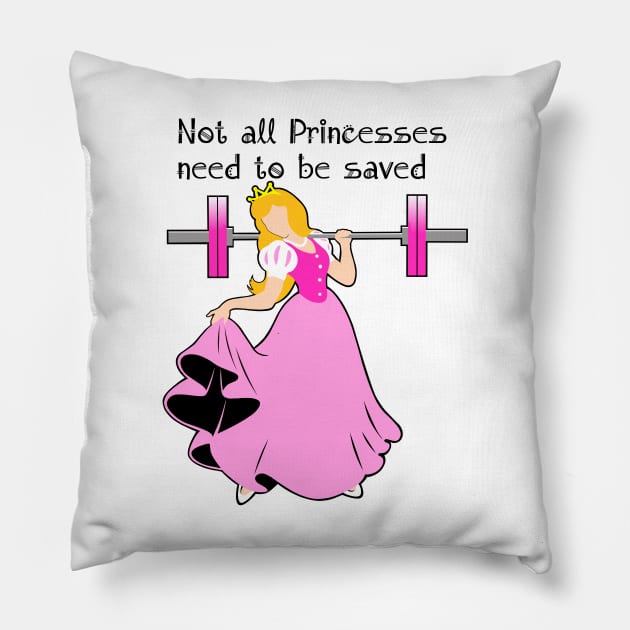 Weightlifting Princess, barbell girl, girls who lift Pillow by TimAddisonArt