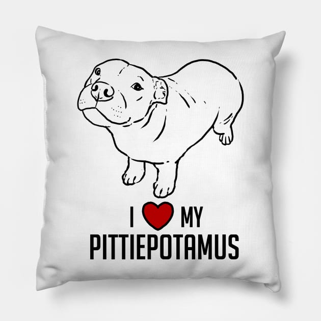 I Love My Pittiepotamus Pillow by sockdogs