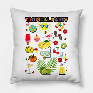 Tropical collection for summer beach party Pillow