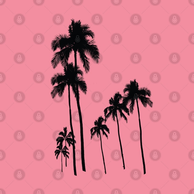 Black Palms Palm Tree Silhouette Design Palm Springs Palm Desert Palm Beach Lovers by SeaLAD