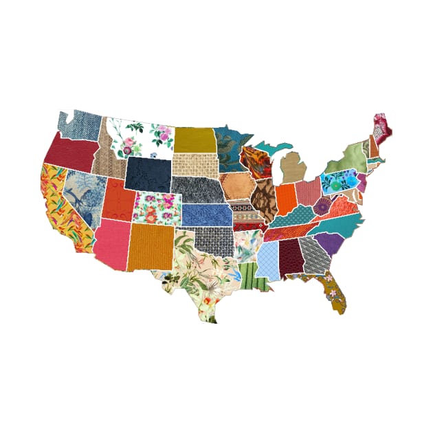 Patchwork Map of America by luckylucy