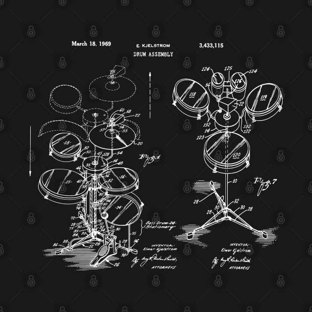 Drum Set Assembly Patent Blueprint by MadebyDesign