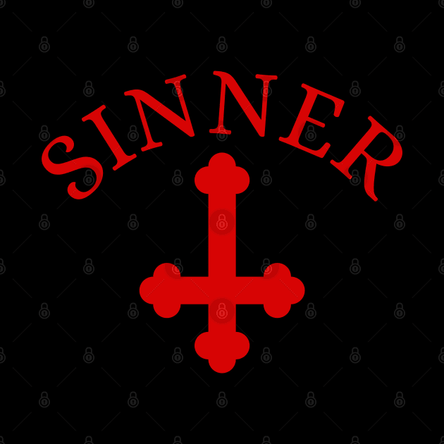 Sinner - inverted cross by shmoart