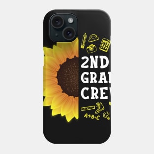 Second grade Crew Shirt First Day Preschool Back to School Sunflower Gift Phone Case