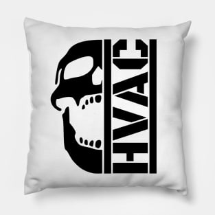 HVAC Skull black Pillow