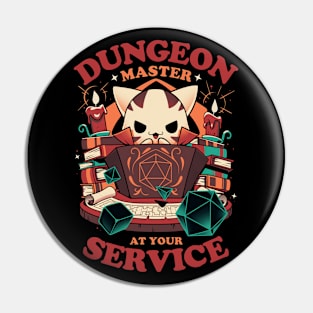 Dungeon Master's Call - Cute Cat Gamer Pin