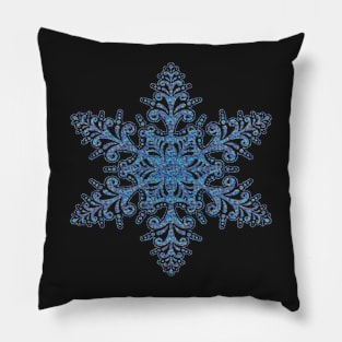 Big Holiday Classy Blue Snowflake Pillow