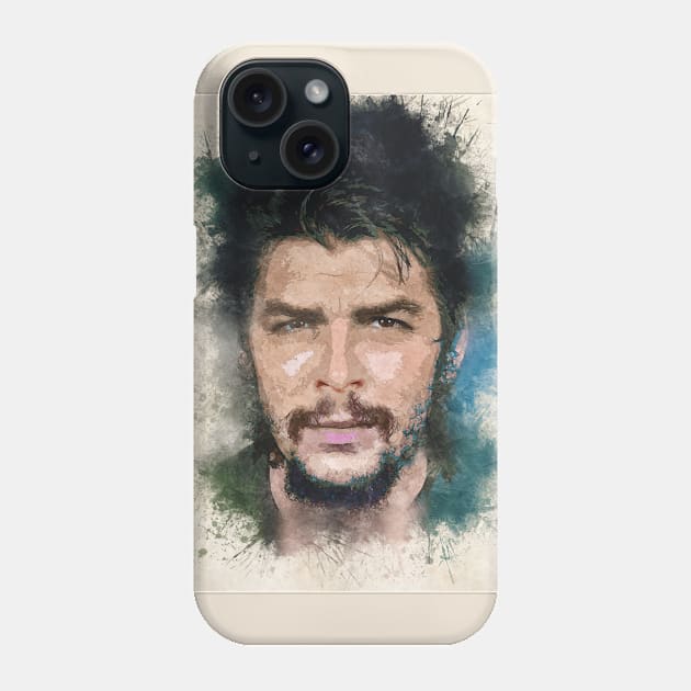 Ernesto CHE Guevara Abstract Watercolor Portrait Phone Case by Naumovski