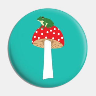 Frog on a mushroom Pin