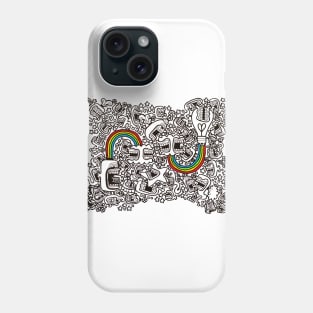 Double Rainbow Doodle Phone Case