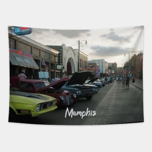 Photography of Beale Street Memphis Tennessee skyline blue clouded sky USA city break Tapestry