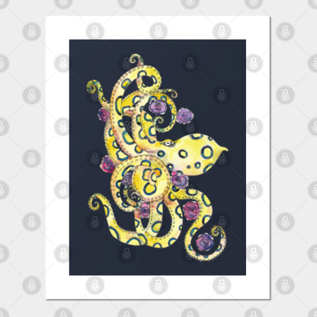 Watercolor Blue Ringed Octopus Octopus Posters And Art Prints