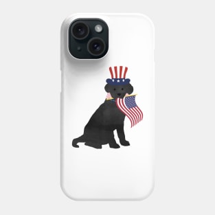 Preppy Patriotic Black Lab Phone Case