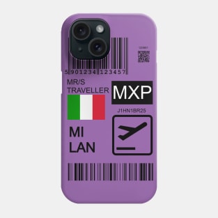 Milan Italy travel ticket Phone Case